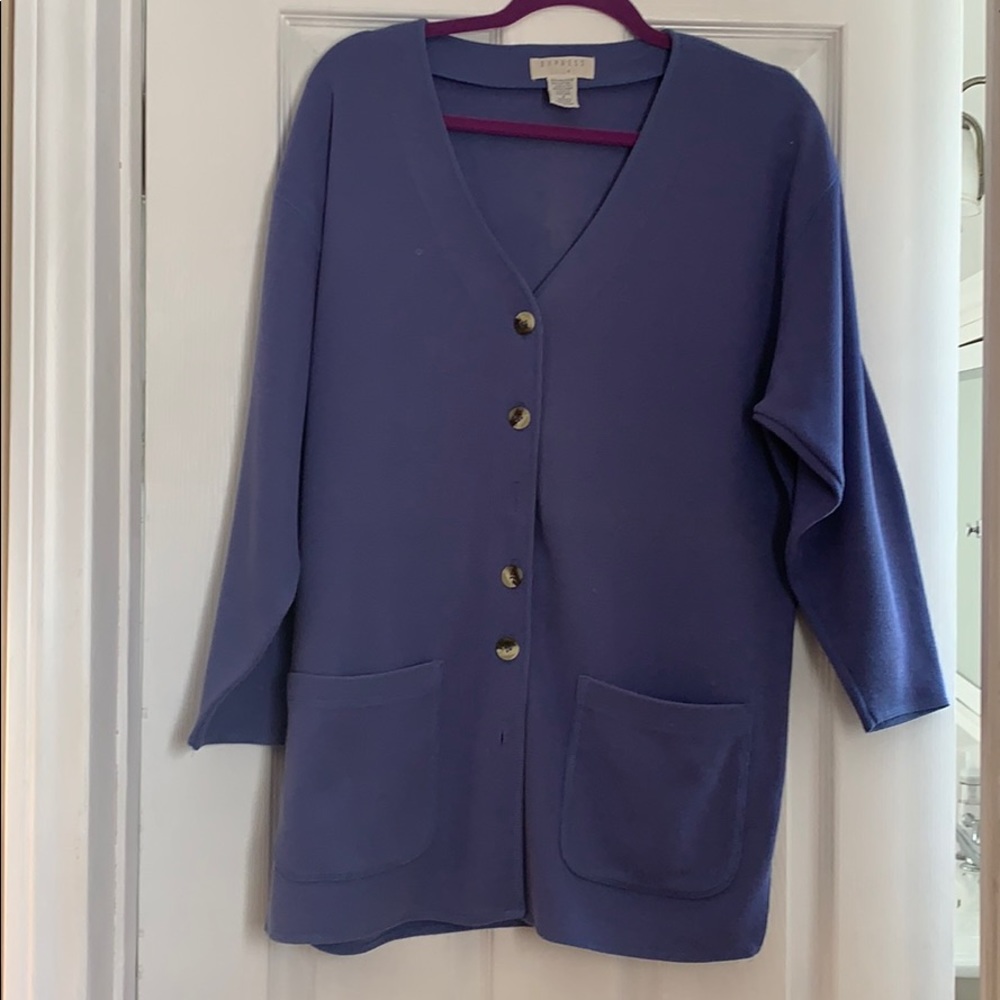 Blue colored cardigan